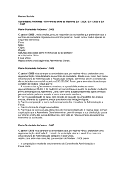 Diferen&ccedil;as entre os modelos de Pactos Sociais.