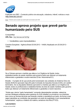 Senado aprova projeto que prevê parto humanizado pelo SUS