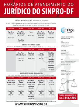 Plano Piloto - Sinpro-DF