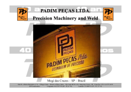 Presentation - Padim Pe&ccedil;as Ltda.