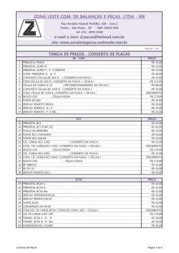 ZONA LESTE COM. DE BALAN&Ccedil;AS E PE&Ccedil;AS LTDA