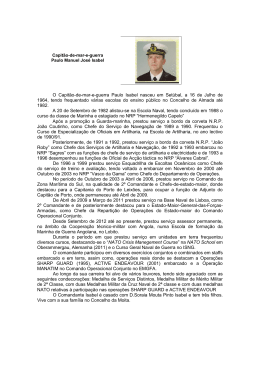 Curriculum do CMG M Paulo Manuel José Isabel