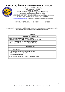 Comunicado N.&ordm;3 - Associa&ccedil;&atilde;o de Atletismo de S.Miguel