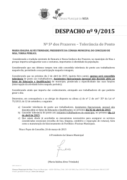 DESPACHO nº 9/2015 - Câmara Municipal de Nisa