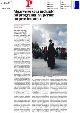 Algarve s&oacute; ser&aacute; inclu&iacute;do no programa +Superior no pr&oacute;ximo ano