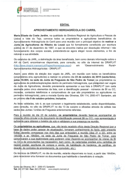 o Edital - Direc&ccedil;&atilde;o Regional de Agricultura e Pescas de Lisboa e