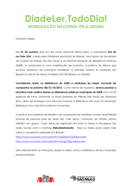 DiadeLer.TodoDia! MOBILIZAÇÃO NACIONAL