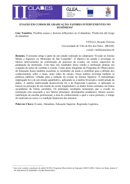 EVAS&Atilde;O EM CURSOS DE GRADUA&Ccedil;&Atilde;O: FATORES