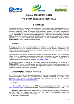 Chamada CDC 012013 - Ci&ecirc;ncia sem fronteiras
