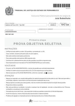 PROVA OBJETIVA SELETIVA