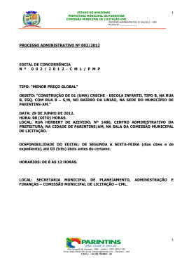 JUSTIFICATIVA N&ordm; 001/2001 Parintins(AM), 02 de julho