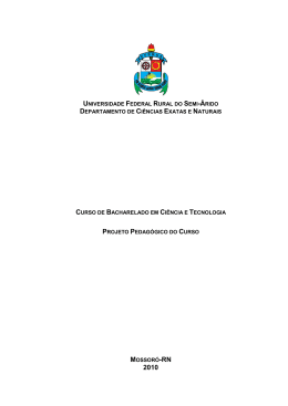 Projeto Pedag&oacute;gico - Ci&ecirc;ncia e Tecnologia