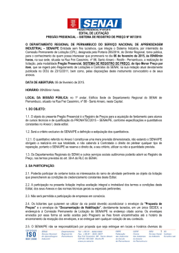 EDITAL DE LICITA&Ccedil;&Atilde;O PREG&Atilde;O PRESENCIAL &ndash; SISTEMA