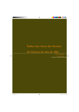 &Iacute;ndice das Actas das Sess&otilde;es de C&acirc;mara do Ano de 1861