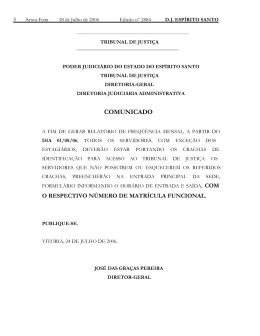 COMUNICADO - Tribunal de Justiça do Espírito Santo