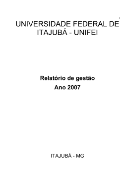 Relatório de gestão Ano 2007