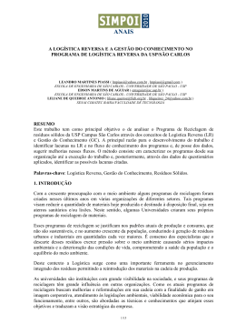 A LOG&Iacute;STICA REVERSA E A GEST&Atilde;O DO
