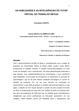 as habilidades e as inteligências do tutor virtual no trabalho