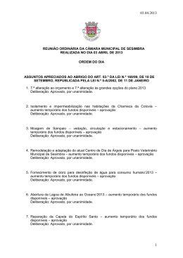 3 de abril - Câmara Municipal de Sesimbra