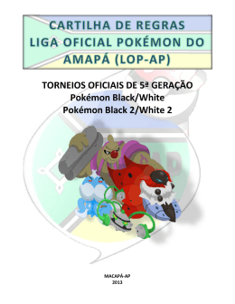 TORNEIOS OFICIAIS DE 5ª GERAÇÃO Pokémon Black/White