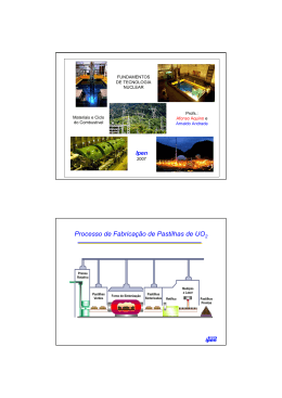 Processo de Fabrica&ccedil;&atilde;o de Pastilhas de UO