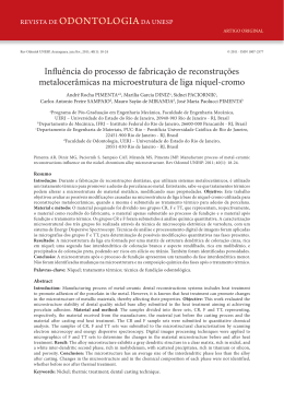 Influ&ecirc;ncia do processo de fabrica&ccedil;&atilde;o de reconstru&ccedil;&otilde;es