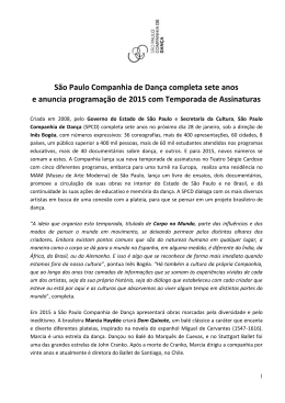 São Paulo Companhia de Dança completa sete anos e anuncia