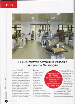 plano mestre determina passos e prazos da valida&ccedil;&atilde;o