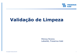 Valida&ccedil;&atilde;o de Limpeza - Ordem dos Farmac&ecirc;uticos