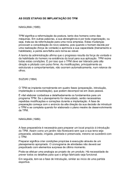 AS DOZE ETAPAS DE IMPLANTA&Ccedil;&Atilde;O DO TPM