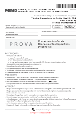 Prova - Quest&otilde;es e Quest&otilde;es