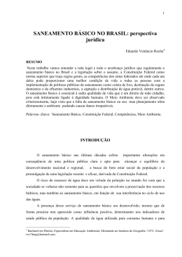 SANEAMENTO B&Aacute;SICO NO BRASIL: perspectiva jur&iacute;dica