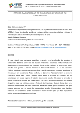 estudo da forma&ccedil;&atilde;o de cons&oacute;rcios p&uacute;blicos em saneamento
