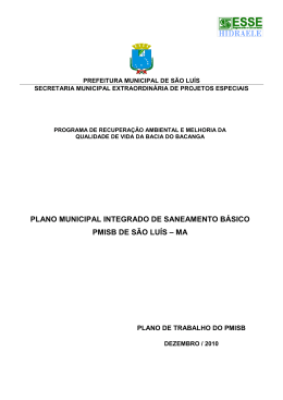 plano municipal integrado de saneamento b&aacute;sico pmisb de s&atilde;o lu&iacute;s