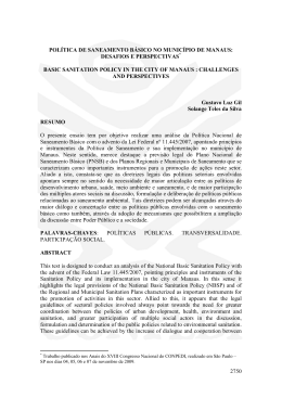 2750 POL&Iacute;TICA DE SANEAMENTO B&Aacute;SICO NO