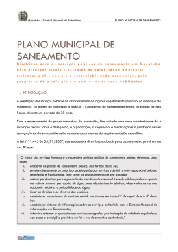 plano municipal de saneamento - C&acirc;mara Municipal de Macatuba