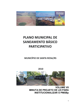 PLANO MUNICIPAL DE SANEAMENTO B&Aacute;SICO