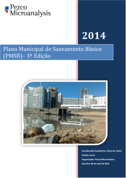Plano Municipal de Saneamento Básico (PMSB)– 3ª Edição