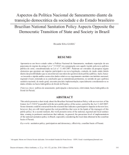 Aspectos da Política Nacional de Saneamento diante da transição