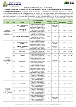Extrato do Edital 001/2015 - Instituto Brasileiro de Educa&ccedil;&atilde;o e Gest&atilde;o