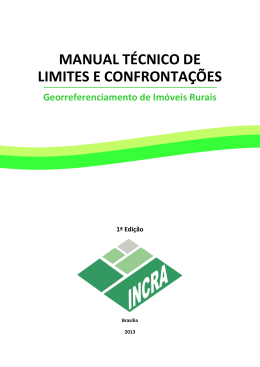 Manual T&eacute;cnico de Limites e Confronta&ccedil;&otilde;es - INCRA