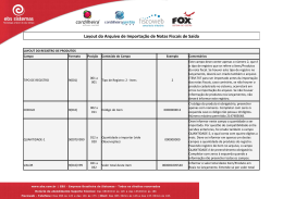 Layout do Arquivo de Importa&ccedil;&atilde;o de Notas Fiscais
