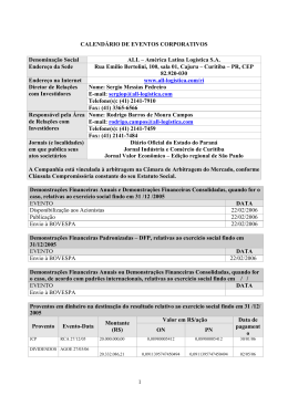 1 CALEND&Aacute;RIO DE EVENTOS CORPORATIVOS