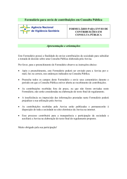 Formul&aacute;rio para envio de contribui&ccedil;&otilde;es em Consulta