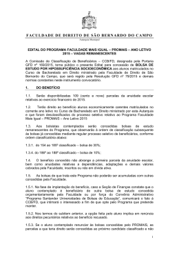 Edital PROMAIS Ano Letivo 2015