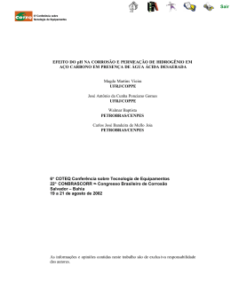 EFEITO DO pH NA CORROS&Atilde;O E PERMEA&Ccedil;&Atilde;O DE