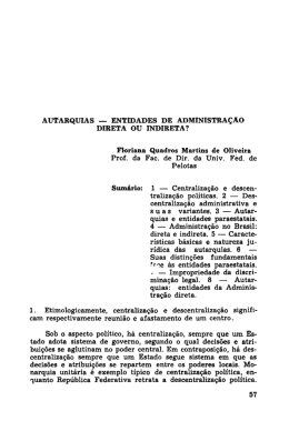 Entidades de adminsitracao direta ou indireta?