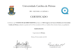 Universidade Católica de Pelotas CERTIFICADO
