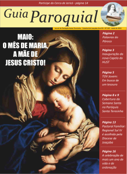 Ed.: Maio 2011 - Par&oacute;quia Santa Terezinha