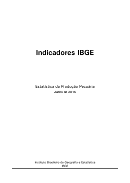 INDICADORES IBGE 1&ordm; TRIMESTRE DE 2015